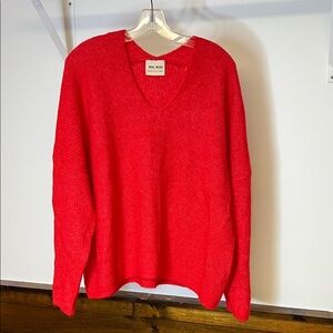 MOS MOSH THORA V-NECK SWEATER CHINESE RED- XL